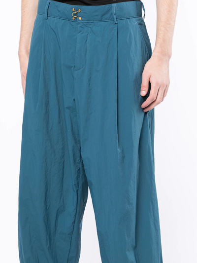 Shop Kolor Cropped Straight-leg Trousers In Blue