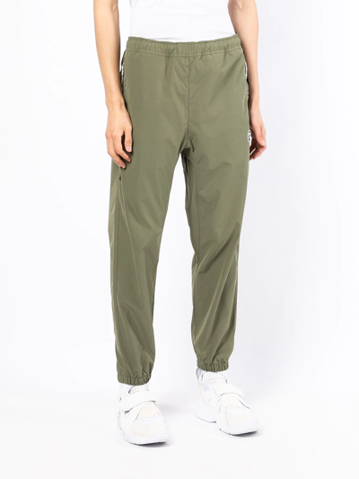 Shop Aape By A Bathing Ape Logo-patch Track Pants In Green