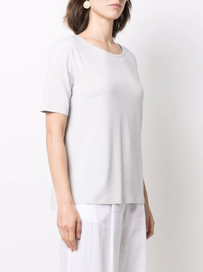 Shop Le Tricot Perugia Scoop Neck T-shirt In Grey