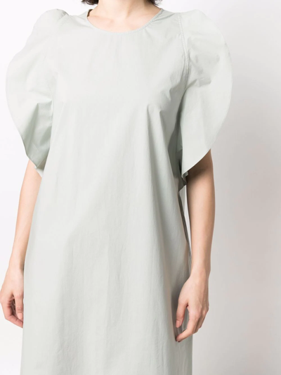 Le Tricot Perugia Ruffle-cuff Mini Dress In Green
