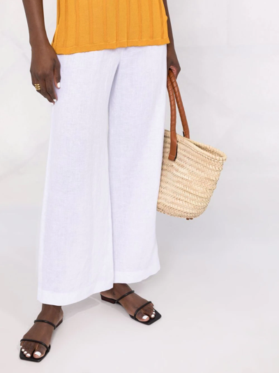 Fabiana Filippi Distressed Straight-leg Turn-up Wide Jeans In White