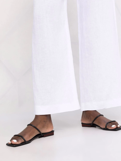 Fabiana Filippi Distressed Straight-leg Turn-up Wide Jeans In White