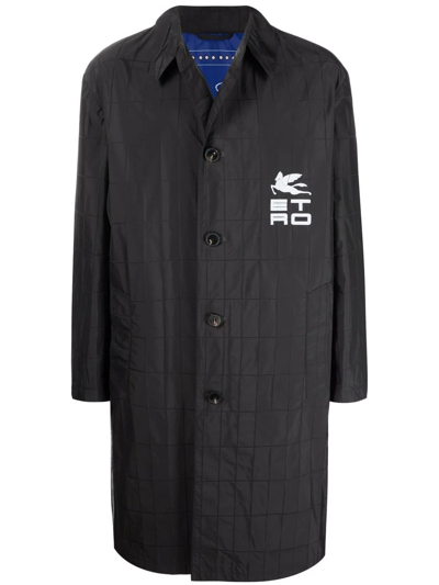 Shop Etro Pegasus Single-breasted Coat In Black