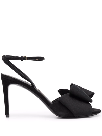 Shop Ferragamo Vara-bow Detail Sandals In Black
