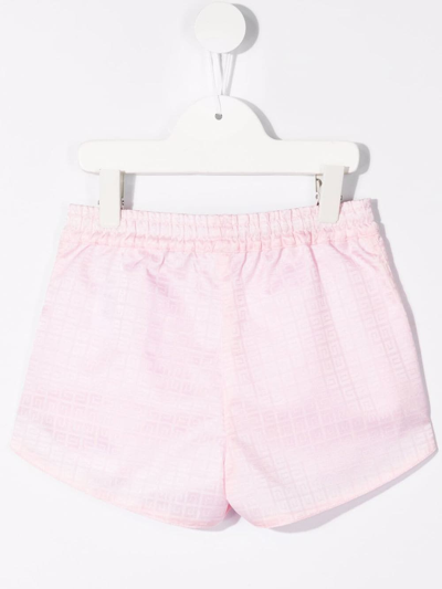 Shop Givenchy Logo Drawstring Shorts In Pink