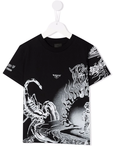 Shop Givenchy Logo Graphic Print T-shirt In Black