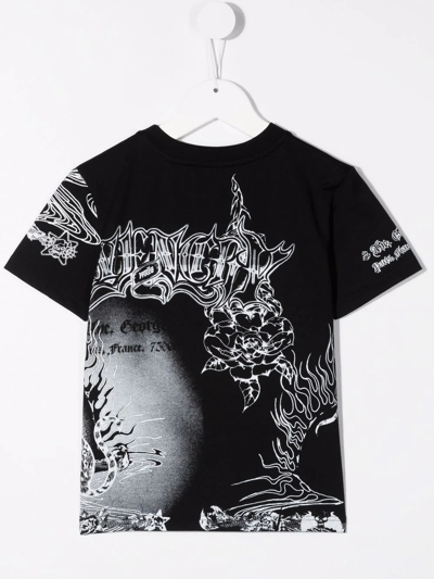 Shop Givenchy Logo Graphic Print T-shirt In Black