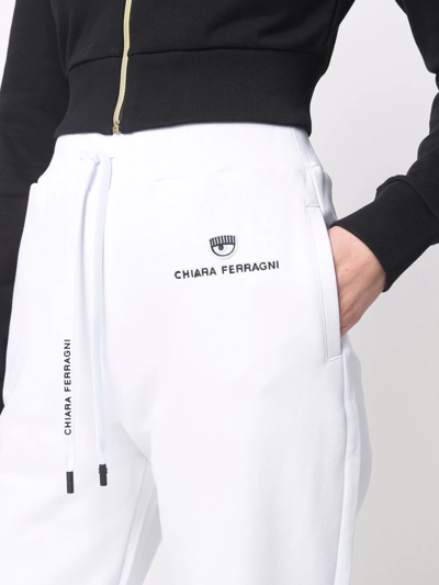 Shop Chiara Ferragni Logo-print Joggers In White
