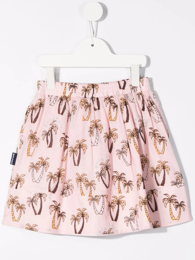 Shop Palm Angels Palm-tree Print A-line Mini Skirt In Pink