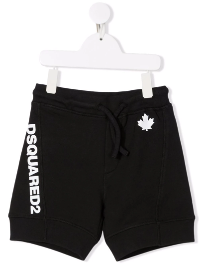 Shop Dsquared2 Logo-print Drawstring Shorts In Black