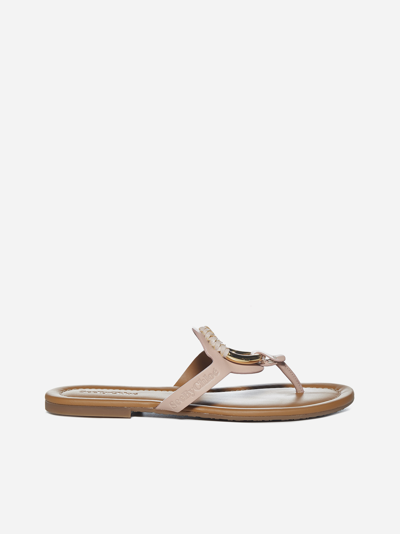 Shop See By Chloé Hana Leather Toe-post Sandals
