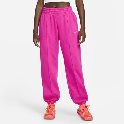 Shop Nike Women's  Sportswear Essential Collection Fleece Pants In Pink