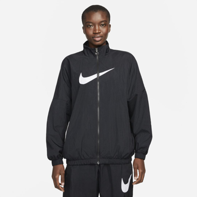 Shop Nike Women's  Sportswear Essential Woven Jacket In Black