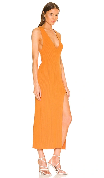 Shop Michael Costello Variegated Rib Bodycon Dress In Tangerine