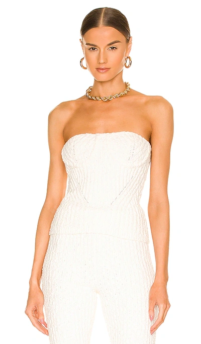Shop Nbd Tara Boucle Knit Bustier Tube Top In White