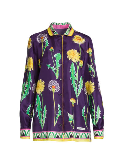 Shop Dolce & Gabbana Women's Floral Silk Shirt In Fiori Di Prato Fdov