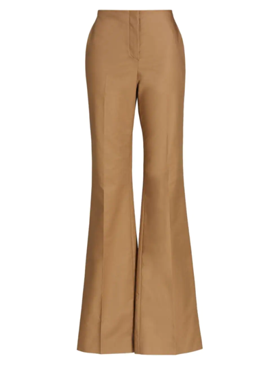 Shop The Row Women's Vasco Flared Cotton Pants In Taupe