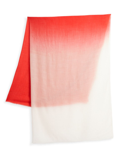 Shop The Row Women's Anju Dip-dye Cashmere Scarf In Ivory Red