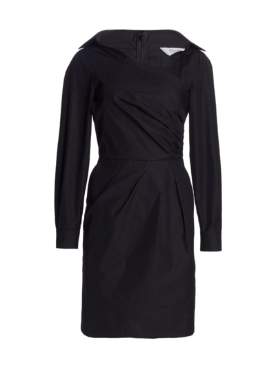 Shop Max Mara Women's Squaw Gathered Cotton Poplin Shirt Dress In Black