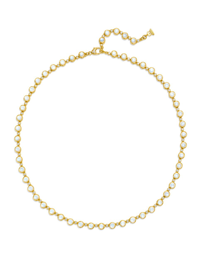 Shop Temple St Clair Women's Classic 18k Gold, Diamond & Blue Moonstone Link Necklace In Yellow White