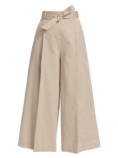 Shop Max Mara Women's Xavier Wide-leg Cropped Trousers In Terracotta