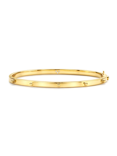 Shop Temple St Clair Women's Classic 18k Gold Small Granulated Bangle Bracelet