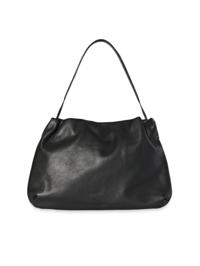 Shop The Row Bourse Leather Shoulder Bag In Black Pld