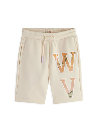 Shop Scotch & Soda Little Boy's & Boy's Placed Artwork Sweat Shorts In White