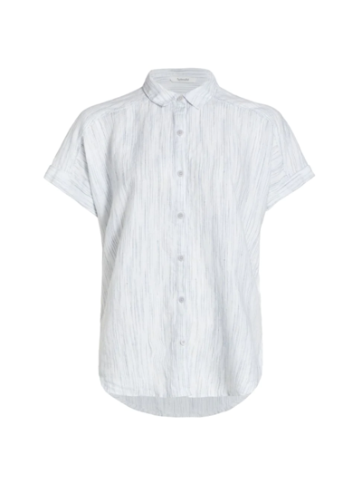Shop Splendid Women's Kathryn Striped Linen Shirt In White Space Dye