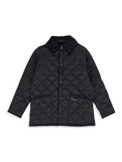 Shop Barbour Little Boy's & Boy's Liddesdale Quilted Jacket In Black
