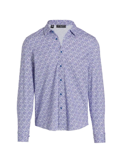 Shop Saks Fifth Avenue Men's Slim-fit Cotton Button-up Shirt In Bright Cobalt
