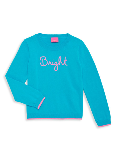 Shop Lilly Pulitzer Little Girl's & Girl's Mini Charlton Sweater In Turquoise