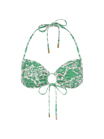 Shop Peony Women's Ruched Halter Bikini Top In Clover