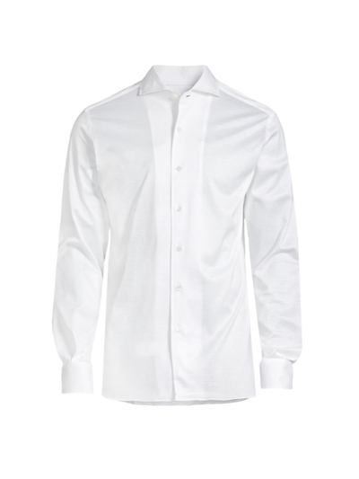 Shop Canali Men's Modern-fit Jersey Dress Shirt In White