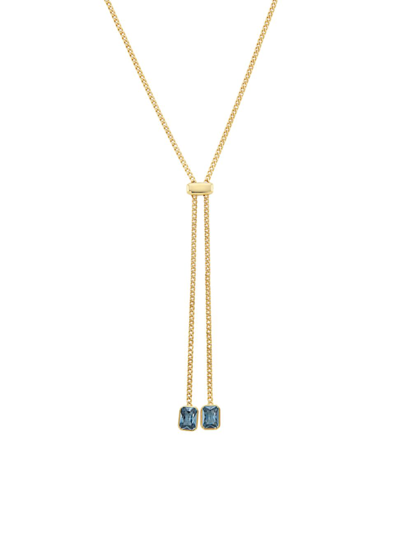 Shop Adriana Orsini Women's Elevate 18k Gold Plated & Cubic Zirconia Lariat Necklace In Gold Blue
