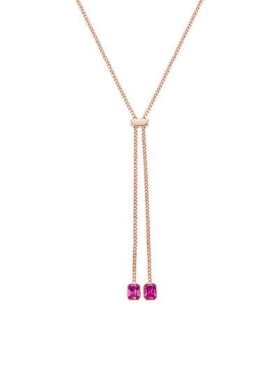 Shop Adriana Orsini Elevate Rose Goldtone & Crystal Lariat Necklace