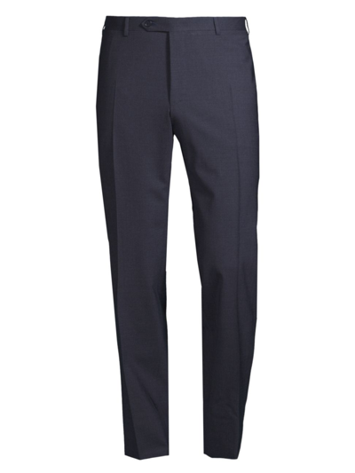 Shop Canali Men's Stretch Wool-blend Trousers In Blue