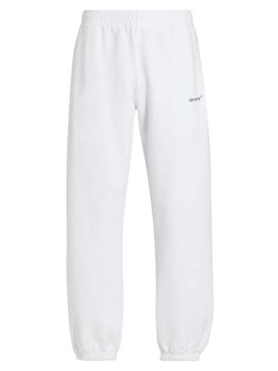 Shop Off-white Men's Caravag Arrow Slim-fit Sweatpants In White