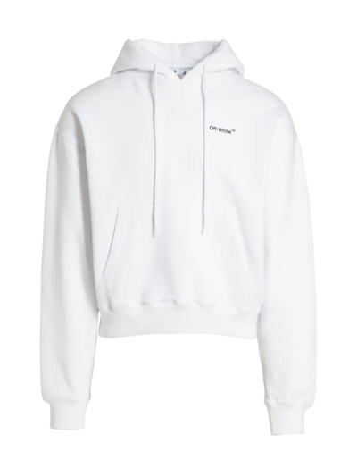 Shop Off-white Men's Caravag Arrow Cotton Hoodie Sweatshirt In White