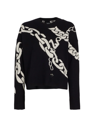 Shop Zadig & Voltaire Starry Chain Cashmere Sweater In Noir