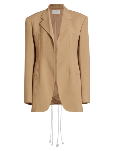 Shop Sportmax Women's Odino Oversized Lattice Blazer In Hazelnut