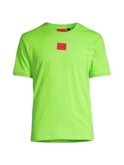 Shop Hugo Diragolino Box Logo T-shirt In Bright Green