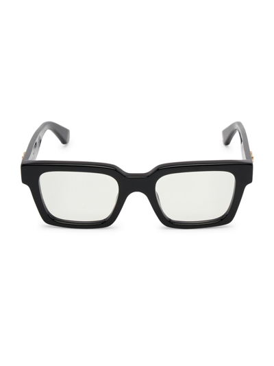 Shop Off-white Men's Blue-block 142mm Rectangular Glasses In Black Blue Block