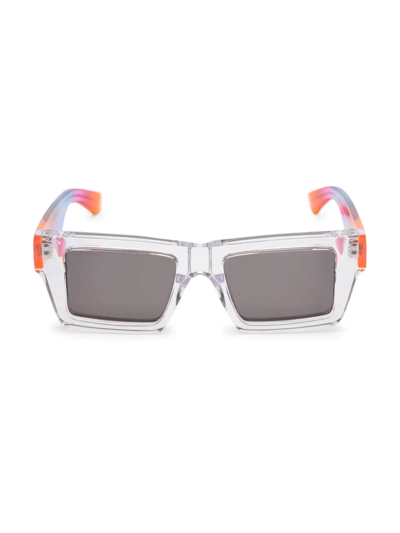 Shop Off-white Men's Nassau 147mm Rectangular Sunglasses In Transparent Rainbow