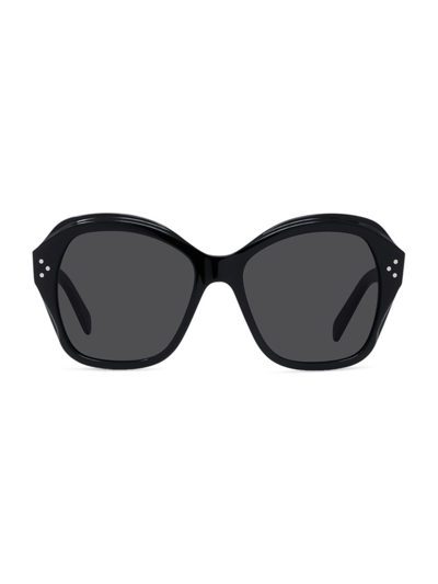 Shop Celine Women's 56mm Oversized Square Sunglasses In Black