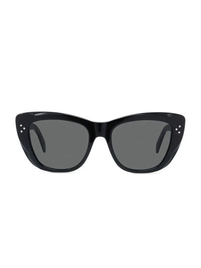 Shop Celine Women's 54mm Cat Eye Sunglasses In Black