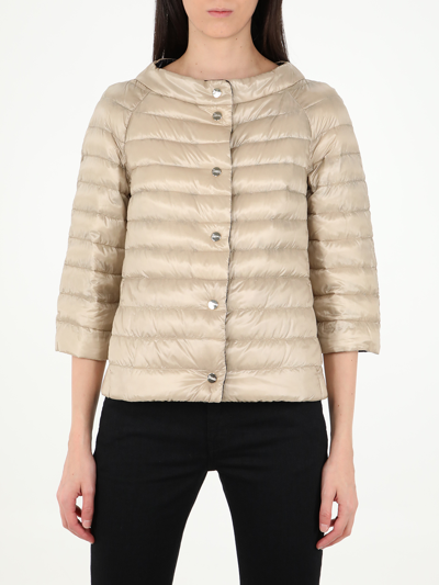 Shop Herno Reversible Down Jacket In Nero\beige