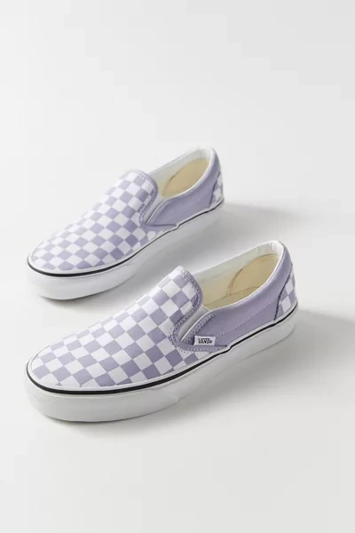 Shop Vans Seasonal Checkerboard Slip-on Sneaker In Lavender