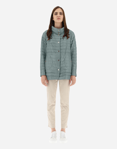 Herno Reversible A-shape In Nylon Ultralight In Brown/light Blue