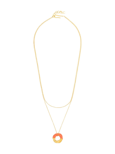 Shop Joanna Laura Constantine Waves Double-chain Necklace In Gold